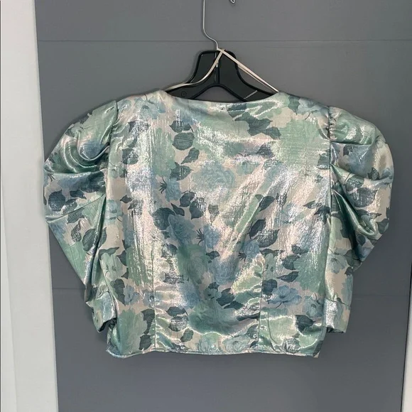 Zara Shimmering Floral Blouse - Blue and Silver ♥️ - Picture 8 of 13